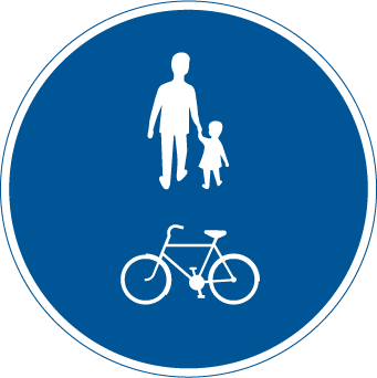 Vägmärke påbjuden gång- och cykelbana