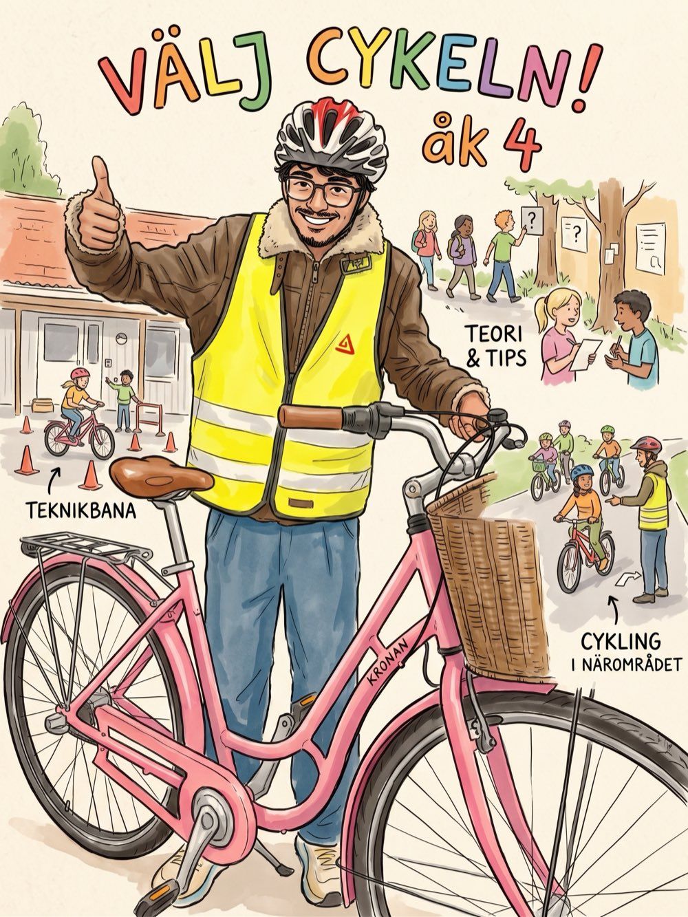 Välj Cykeln! åk 4 – pedagog med cykel, teknikbana, teori och cykling i närområdet